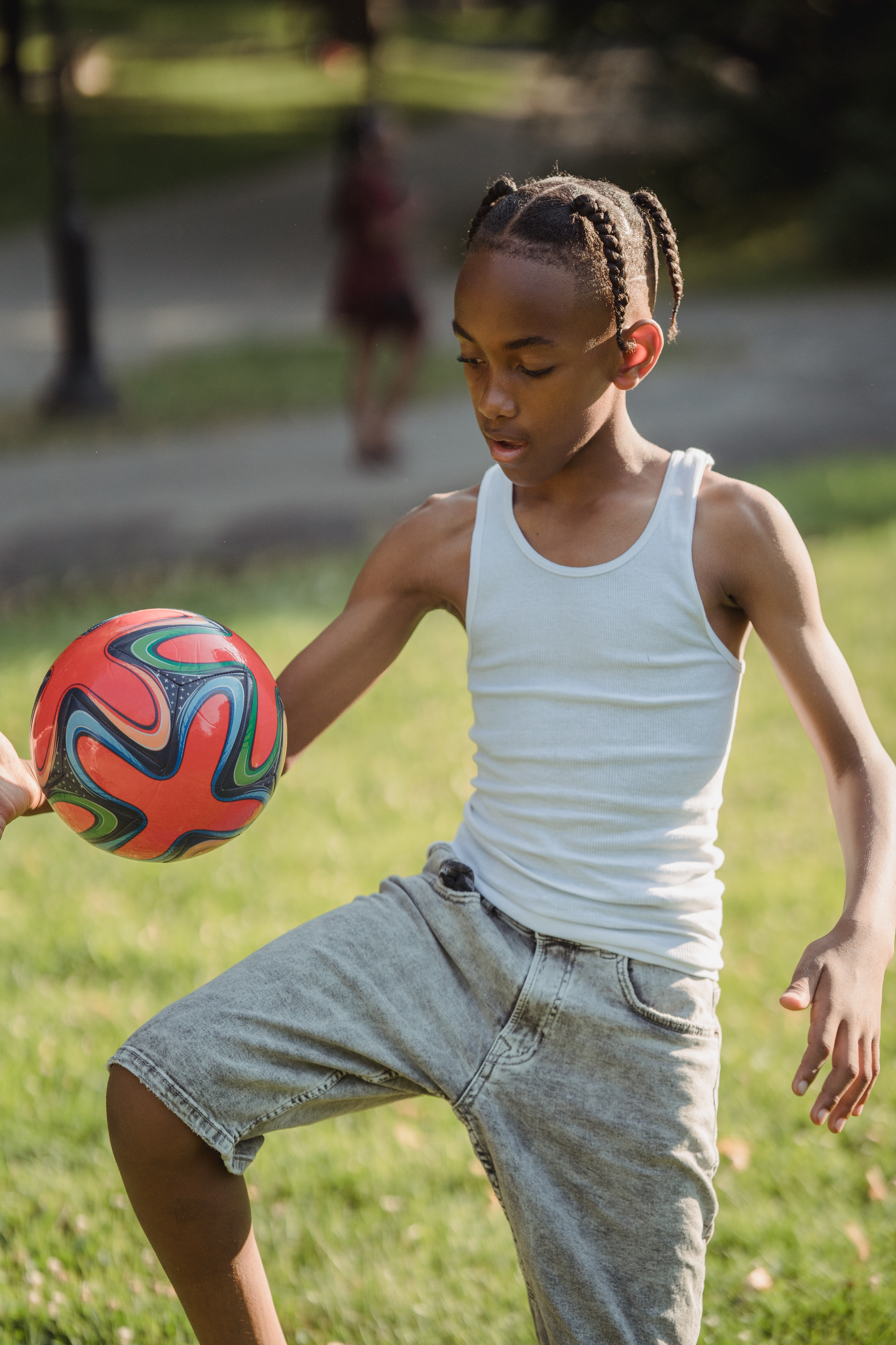 boy playing football